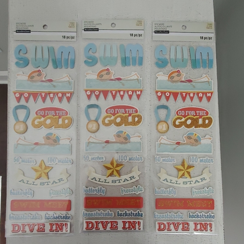 18 pc Recollections  Swim Theme Stickers